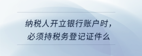 納稅人開立銀行賬戶時，必須持稅務登記證件么