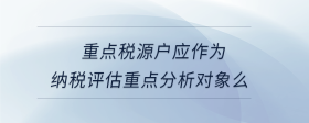 重點稅源戶應作為納稅評估重點分析對象么